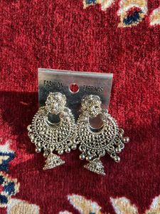 Silver Jhumka Earrings