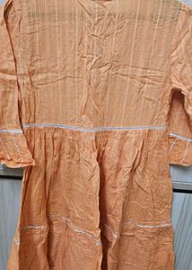 Orange Woven A Line Bohemian Dress