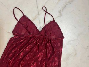 Burgundy Floral Nightgown
