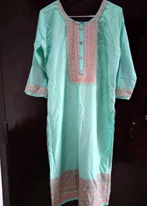 Aqua Embroidered Kurti