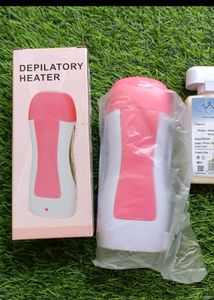 waxing kit with heater, wax and strips