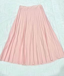 Blush Pink Pleated Skirt