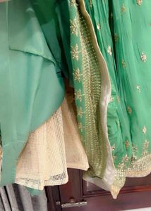 Pastel Green Embroidered Lehenga with Matching Blo