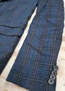 Blue Checks Blazer For Men