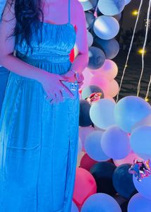 Blue Satin Dress