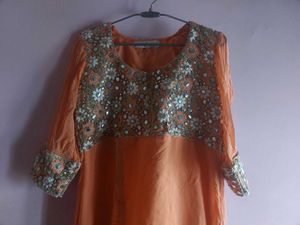 Coral Kurti with heavy work