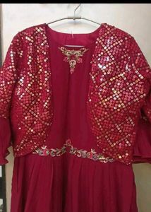 Frill gown with Tikki work koti