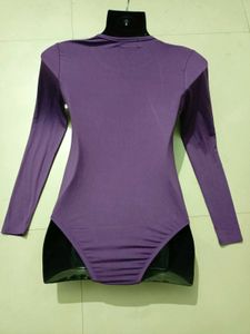 Purple Long Sleeve Bodysuit Free Size Xs-S-M