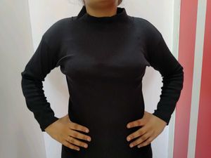 Polo Neck Black Top