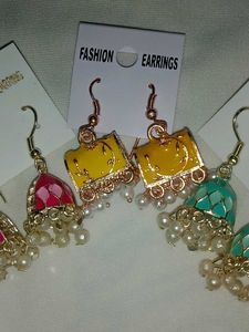 Enamel Jhumka Earrings