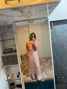 pink chikankari kurta