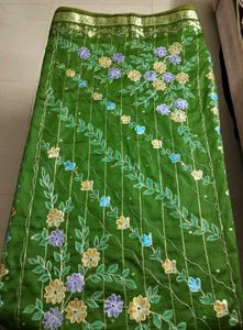 Beautiful Silk Saree With Embroidery Design