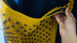 Handmade Crochet Beaded Shoulder Bag