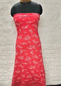 Tube Pink Floral Print Dress Fixed Price