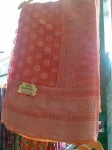 Elegant Peach Saree