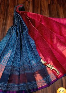 Silk Saree - Blue and rose pink 💙🩷