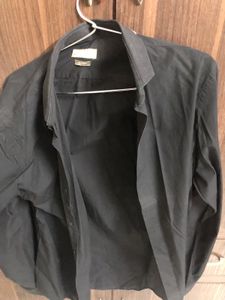 Zara - Solid Black Slim Fir Shirt