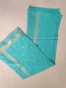 Cotton Saree With Golden Border