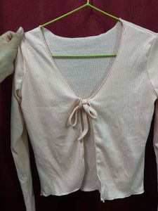 Peach Tie Cardigan/top