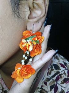 Floral Drop Earrings, (handmade)