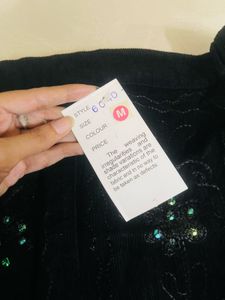 Y2k Black Embellished long skirt