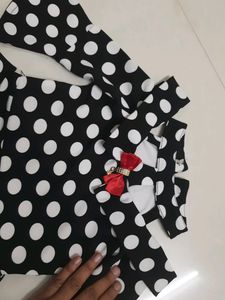Black Polka Dot Frock 4-5 Year Girl