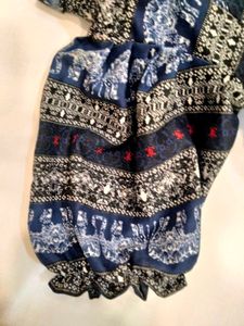 Blue Patterned peplum top