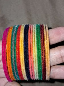 Multicolour Velvet Bangles