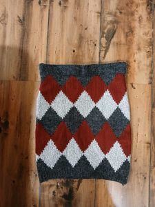 Argyle Knit Mini Skirt