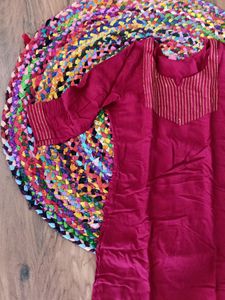 Straight Red Kurta