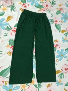 Green Pleated Wide Leg Pants