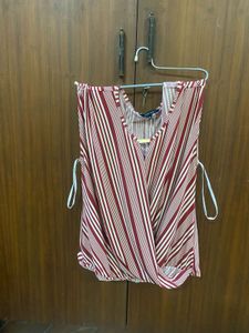 Striped Wrap Top