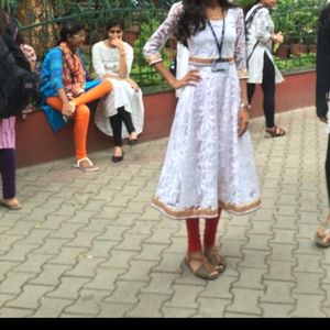 White Net Anarkali