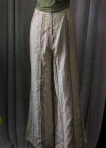Cotton Striped Wide Leg Pants