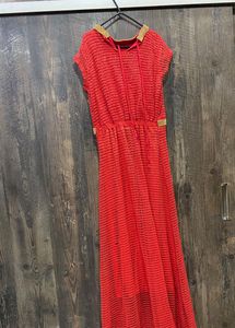 Red &amp; Gold Maxi Dress