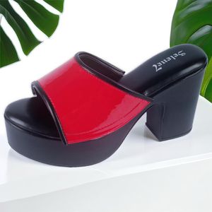 Black Platform Block Heels With Multistyling Strap