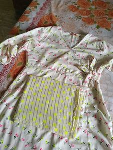 Floral Print Wrap Dress With Dupatta