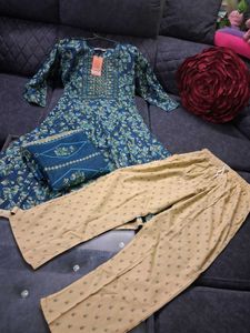 Floral Kurta Set Cotton L Size