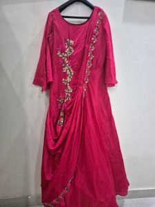Fuschia Pink Elegant Ethnic Gown