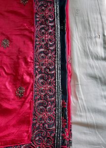 Last Price ✨New Pink Asthetic Saree With Blouse