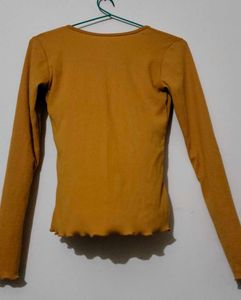 Ribbed Button-Down Top