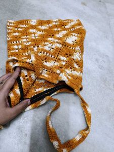 Handmade Crochet Tie Dye Tote Bag