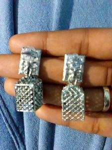 Sparkling Silver Drop Earrings