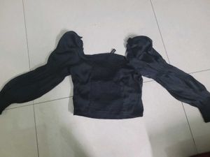 H&amp;M Black Corset Style Top