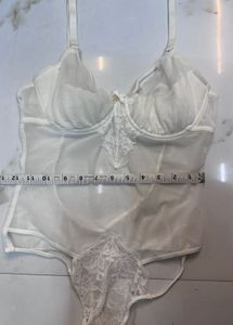 White Lace Bodysuit Lingerie 32/34/36