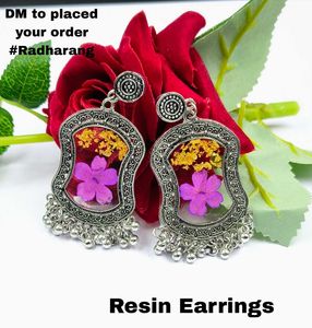 Handmade Resin Flower Earrings