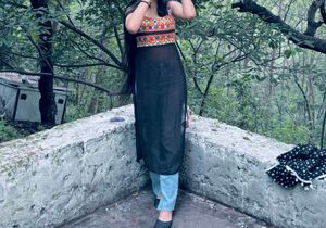 Black Festive Wear Kurta