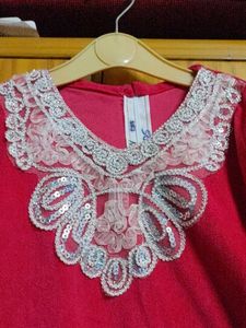 Pink Embellished kashmiri Kurta