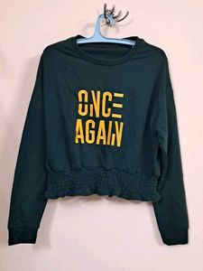 Dark Green Cropped Sweatshirt