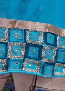 Sky Blue Color Soft Saree With Blouse